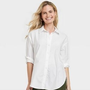 Universal Thread Oversized Long Sleeve Collared Button-Down Shirt
